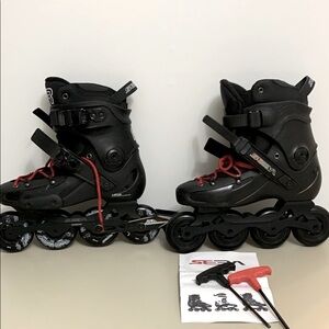 SEBA Black Inline Skates with Red Accents size 6.5 us